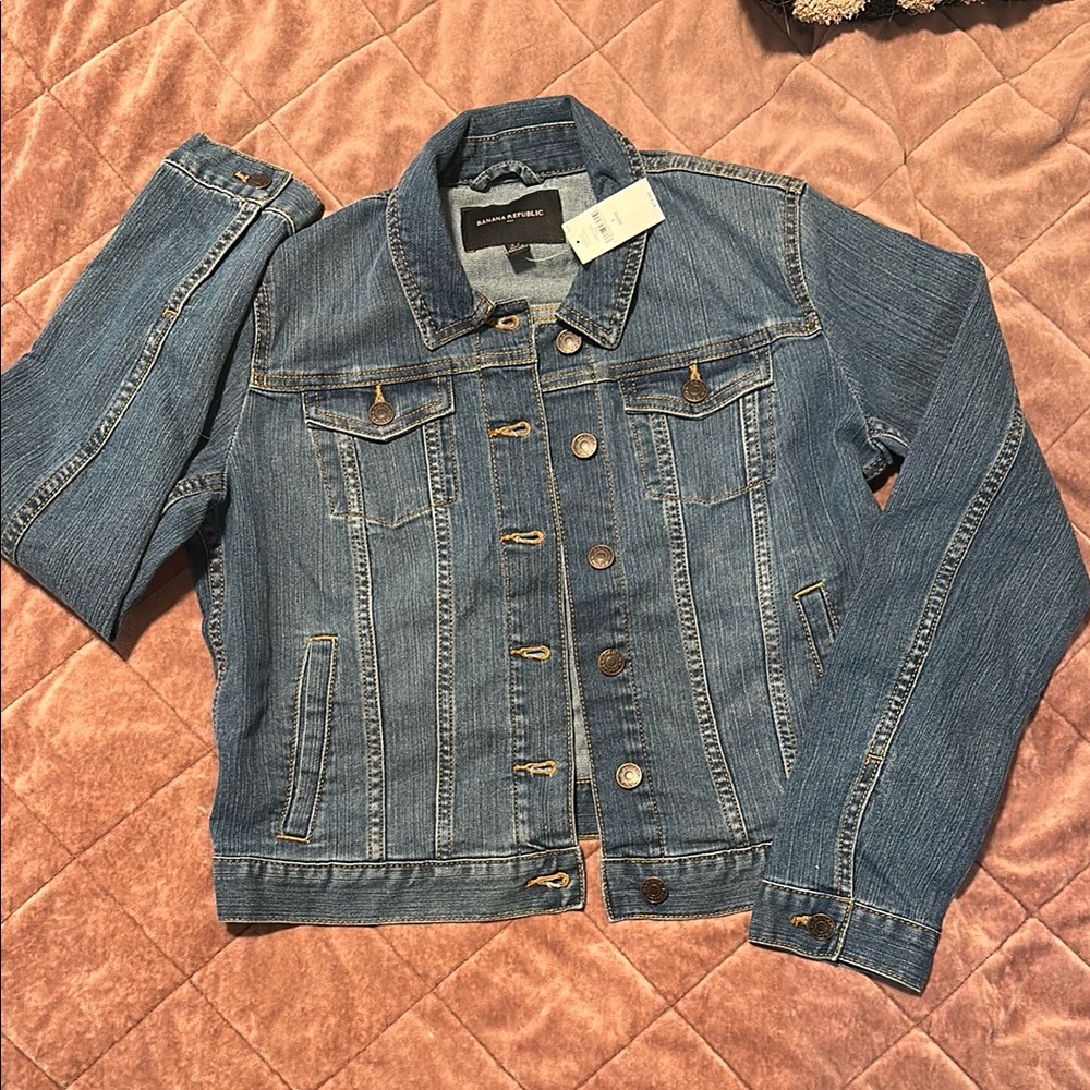 Banana Republic Blue Jean Jacket with Classic Trucker Style